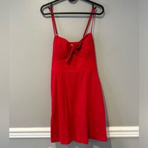Red spaghetti strap dress